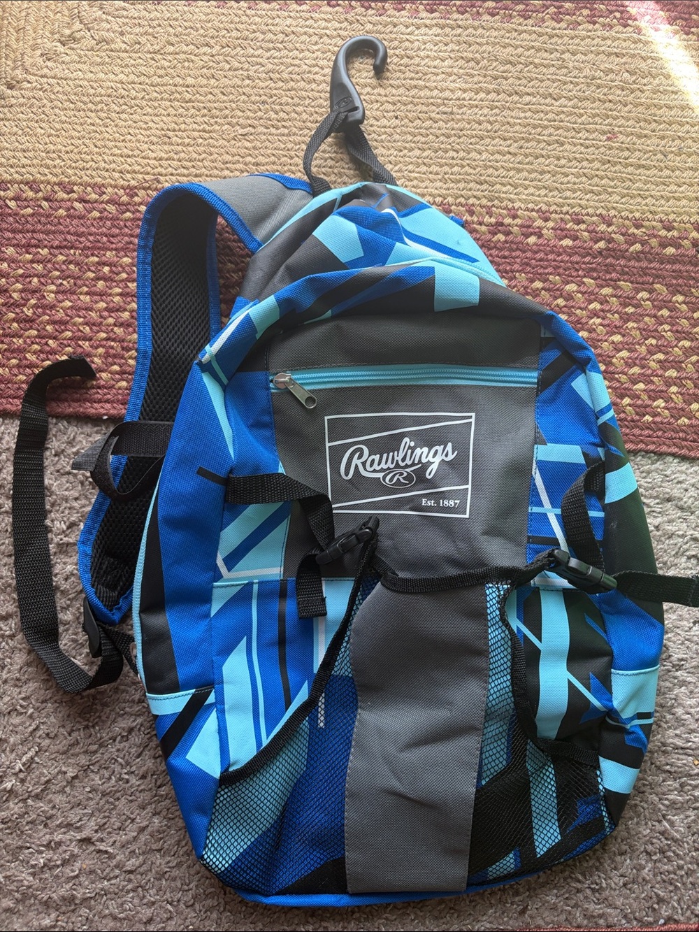 Rawlings Blue Teal Geometric Kids Backpack